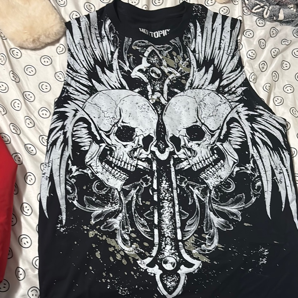 Black Graphic Skull Tank Top Hot Topic